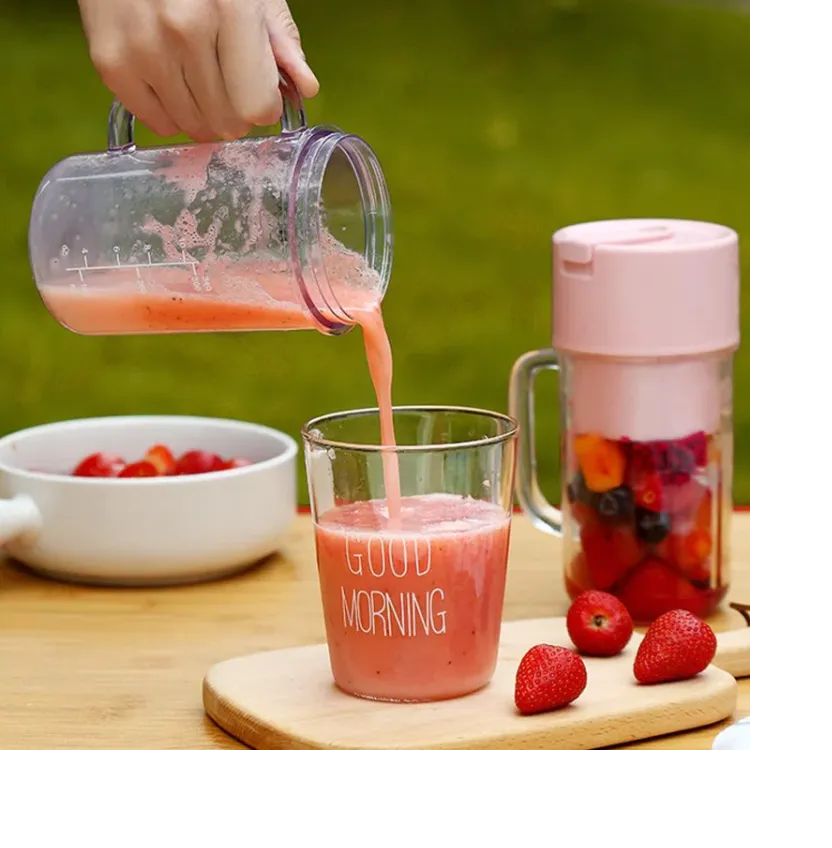 Portable juicer with straw